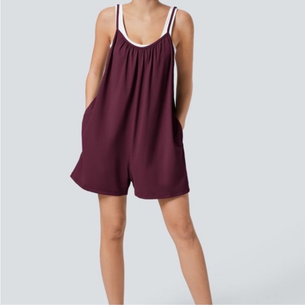 HALARA Maroon Relaxed Romper
